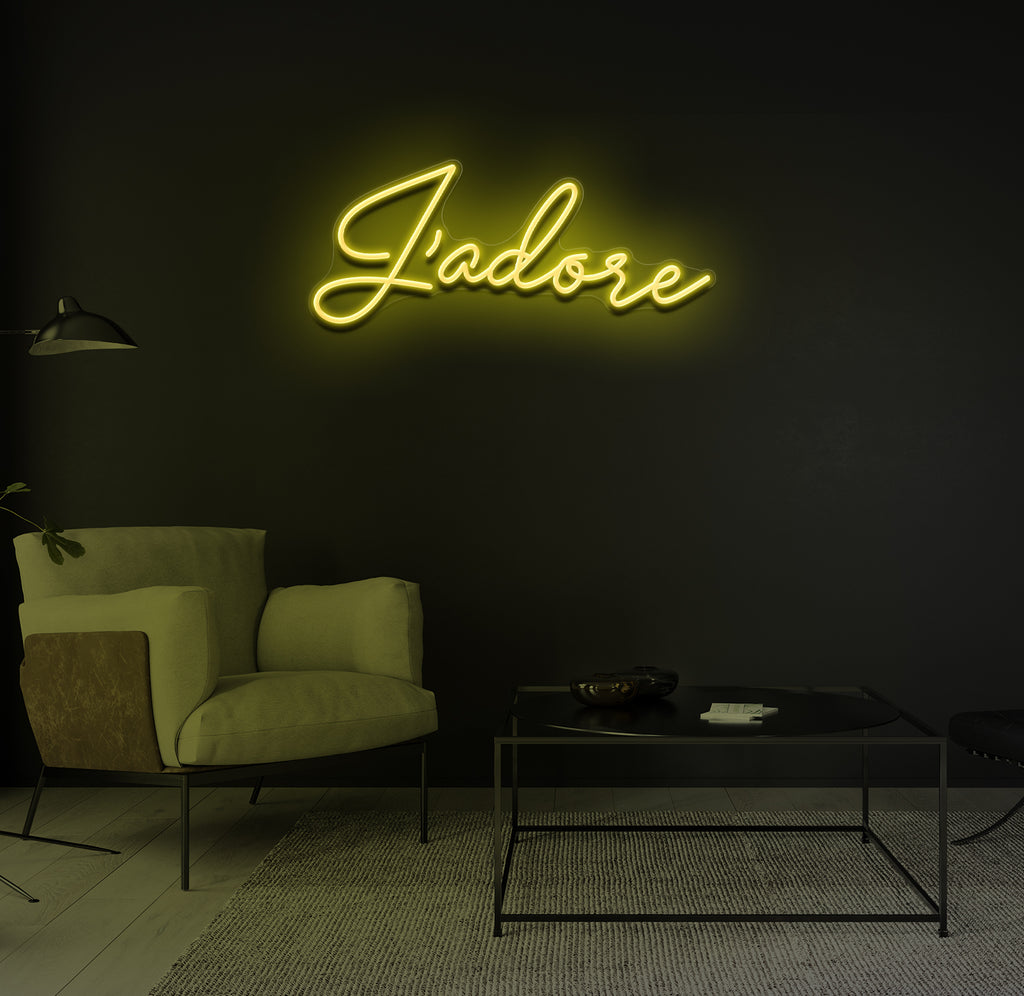 "J'adore" LED neonskilt