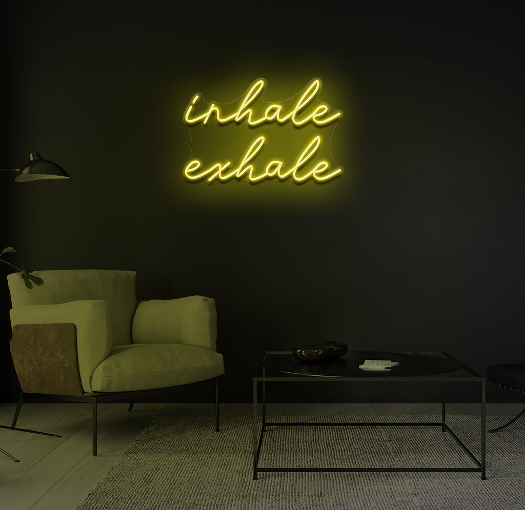 "inhale exhale" LED neonskilt