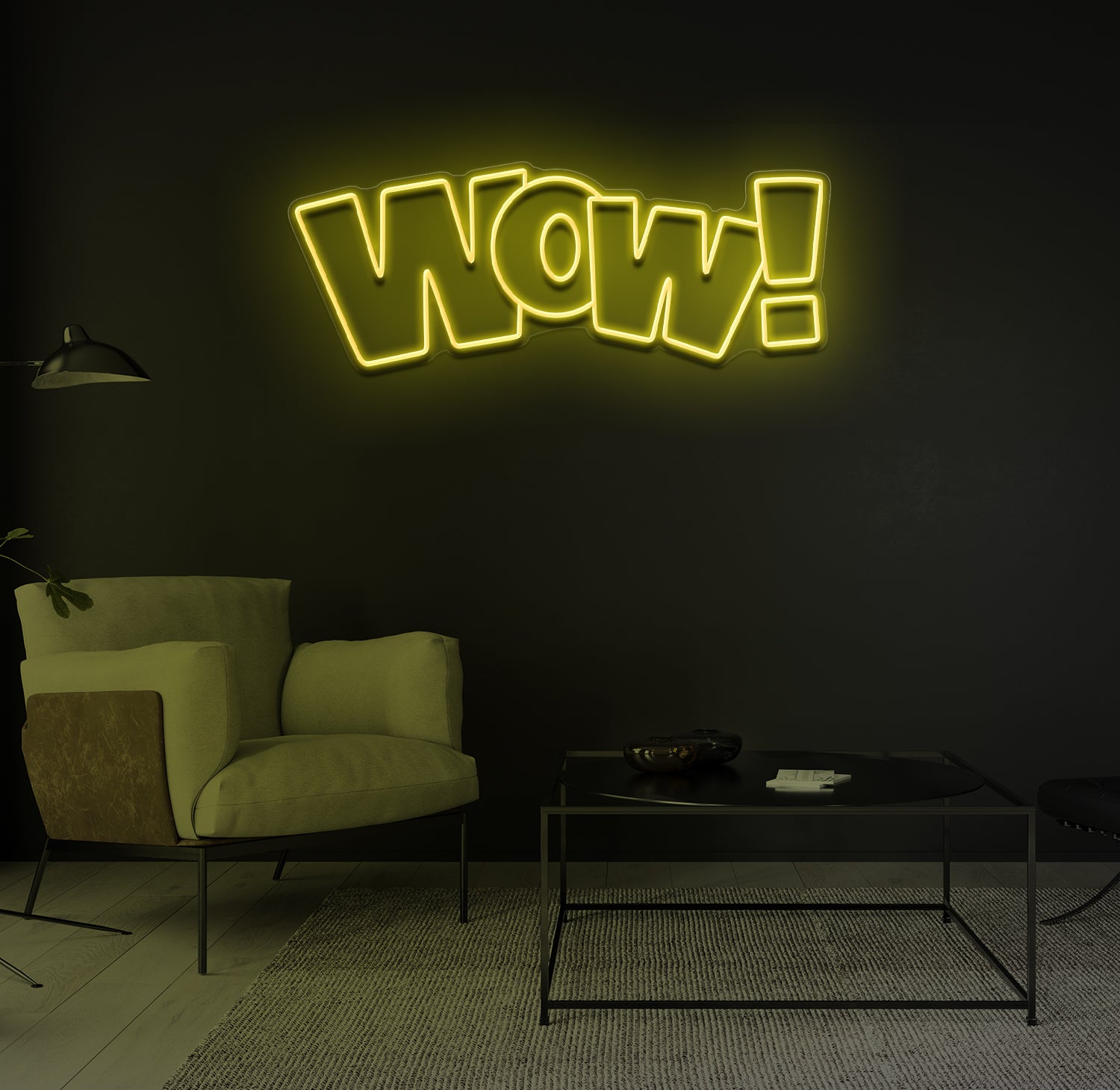 "WOW!" LED neonskilt